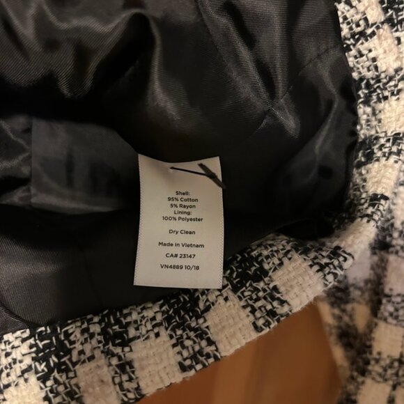 Talbots Black and White Gingham Tweed Jacket Size Small Size 4 - Picture 4 of 11